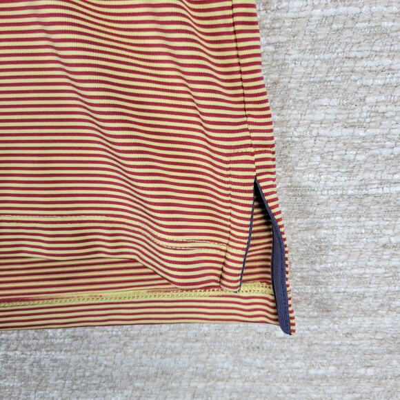 Greyson Saranac Polo Shirt Mens Small Gold Red Stripe Golf Performance - Picture 6 of 13